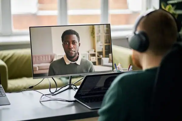 Man attending online mediation Padiham MIAMS session